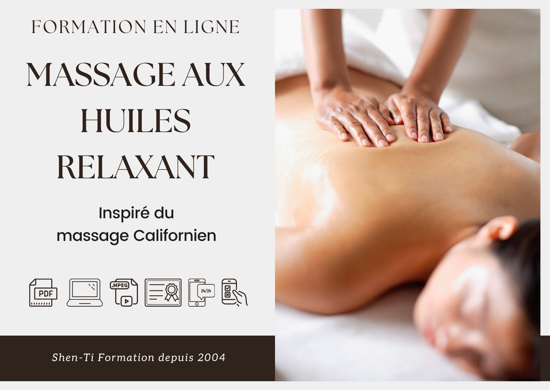 formation massage aux huiles musculaire sportif deep tissue suedois en ligne